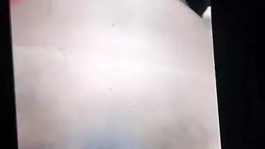 Dark nipples girlfriend sitting nude and fingering