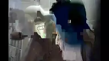 Young girl Naked Big Boobs and Hairy Pussy captured by spycam while bathing