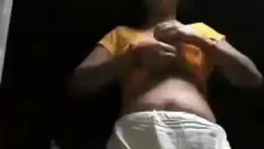 Woman forgets about morality and performs sex striptease on camera