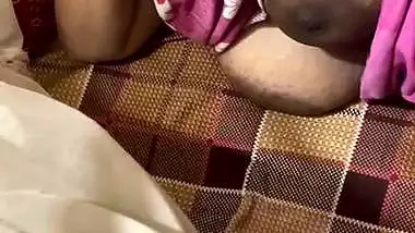 Son masturbating before mom with her big boobs shown