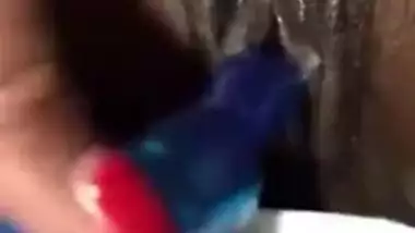 Excited Indian girl needs no sex when blue XXX toy is at hand