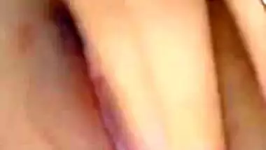 Sexy Indian XXX babe showing boobs and playing with pussy on video call