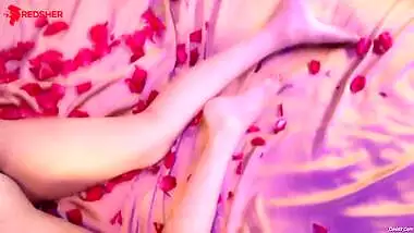 Beautiful Desi girl and rose petals make the porn clip so romantic