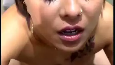 Indian pornstar Tina Nandi fucks and drinks cum