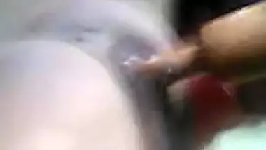 Village legal age teenager beauty dildoing her sexually excited bawdy cleft with a chapati roller