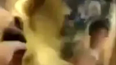 Man touches clothed Desi wife's boobs in point of view porn video