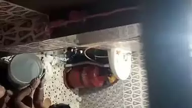 Neighbor aunty taking bath caught by voyeur