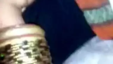 Village aunty boobs press and licking by neighbors