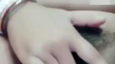 Huge tits Indian girlfriend fingering horny pussy