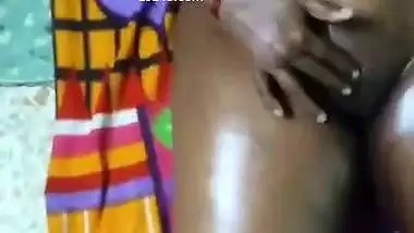 Oily Tamil wife fingering pussy before having sex