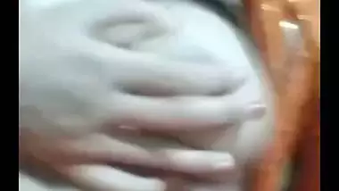 Young Bengali girl boobs pressing and fingering pussy