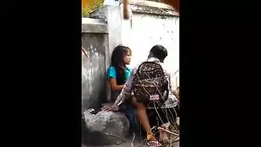 Nice-looking legal age teenager hotty enjoys outdoor sex with her lover