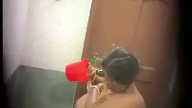 Huge boobs mom pouring water on breasts caught by son