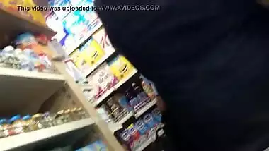 Sexy upskirt of the young teen showing white panty