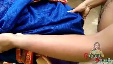 Maid In Blue Saree Suck Owner Dick In Backyad Outdoor He Cum On Her Big Boobs