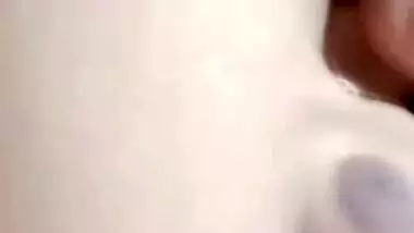 Cute smiling face girl naked on video call to lover