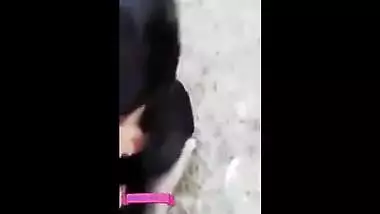 Outdoor Indian blue film of a youthful cutie fucking her ally in the park