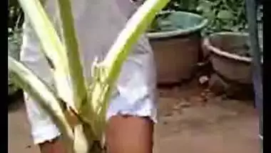 Lankan wife outdoor bath captured secretly on cam