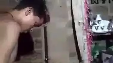 Desi girl gets it on with her nice XXX lover by fireplace in MMS video