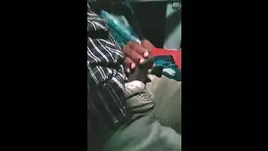 Horny Desi wife is brave enough to touch hubby's XXX penis in bus