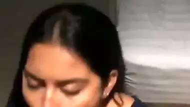Cock hungry Mumbai babe sucks a dick and licks cum