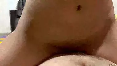 Lovely shy desi GF spits on hand and rubs BF’s cock fucks reverse cowgirl