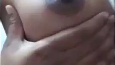 Cute topless bhabhi in bathroom shows small boobs