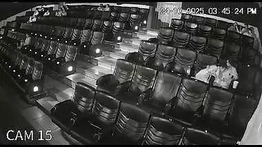 Blowjob in cinema theatre by horny girlfriend