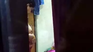 Sexy ass mom dress change caught by son from next room