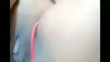 Cute girlfriend black pussy fingering on viral video call