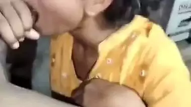 A village girl gives an Indian blowjob to her young uncle