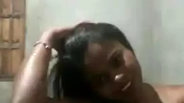 Excited Indian teen fools around with no clothes on her skinny XXX body