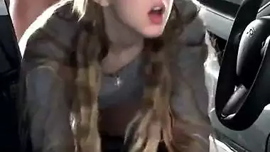 Cheating Babe Regretting while Having Sex with Boyfriend’s Best Friend in the Car