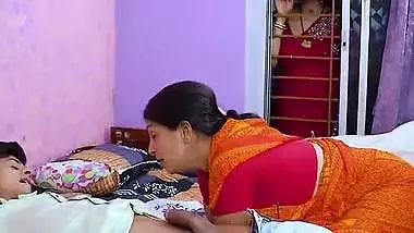 Indian porn of a mom getting horny watching her son fucking