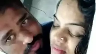 Bearded man kisses his shy Indian wife with full XXX lips on camera