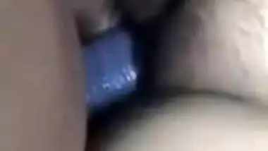 Ex-lover fucking busty wife pussy with condom dick