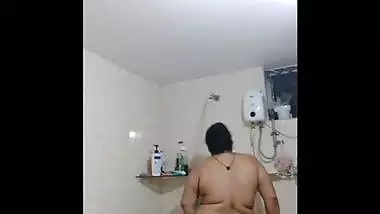 Chubby Indian Takes Shower then Masturbates