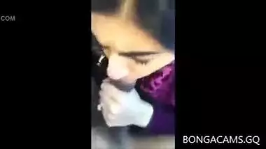 Horny Indian College girl giving her BF a hot blowjob on cam